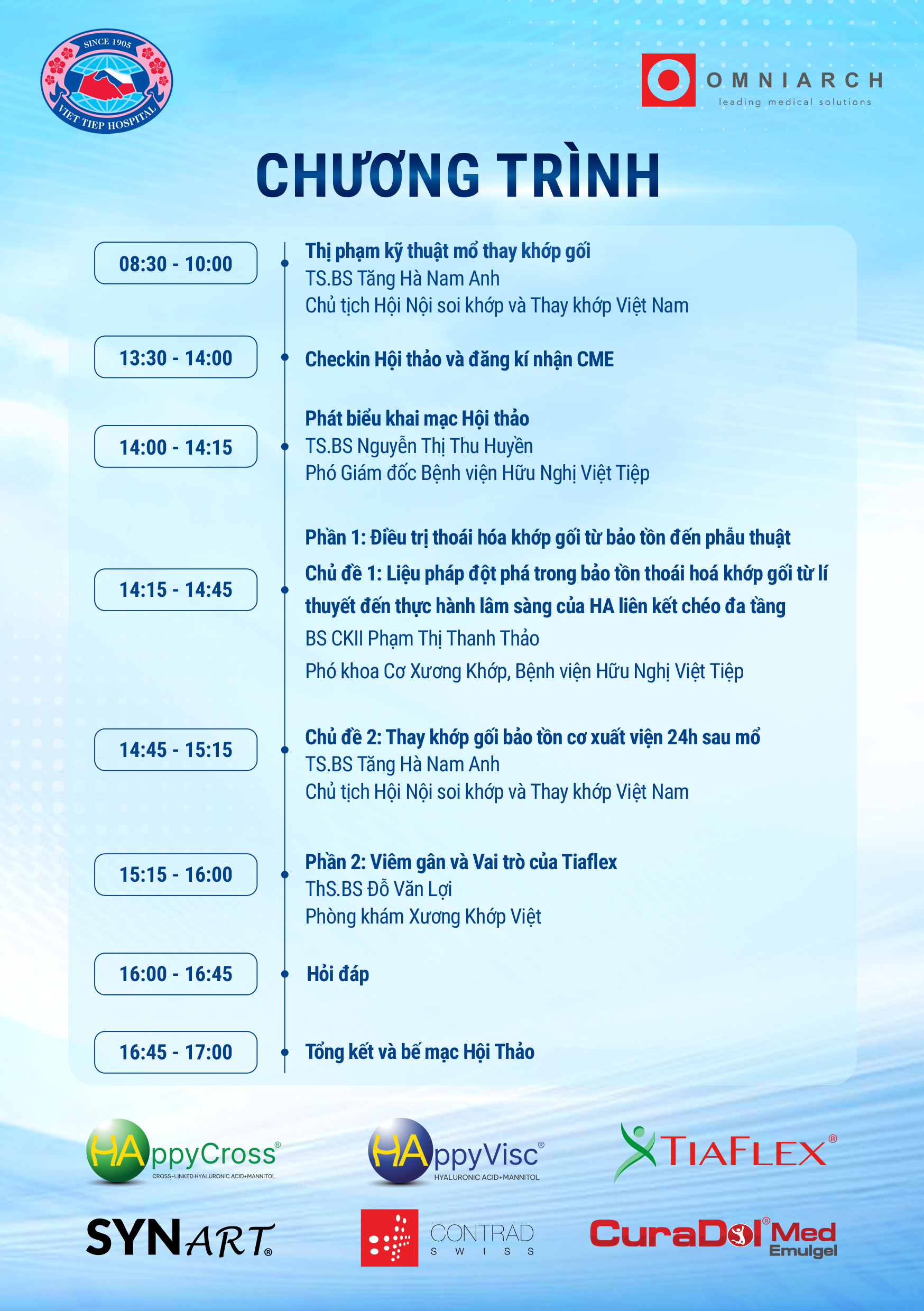 [SẮP DIỄN RA] HỘI THẢO KHOA HỌC: CÁC PHƯƠNG PHÁP MỚI TRONG ĐIỀU TRỊ VIÊM GÂN VÀ THOÁI HÓA KHỚP